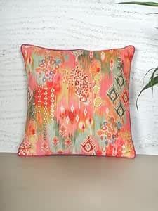 Buy ZEBA World Square Cushion Cover | Modern Ikat Print with Hand ...
