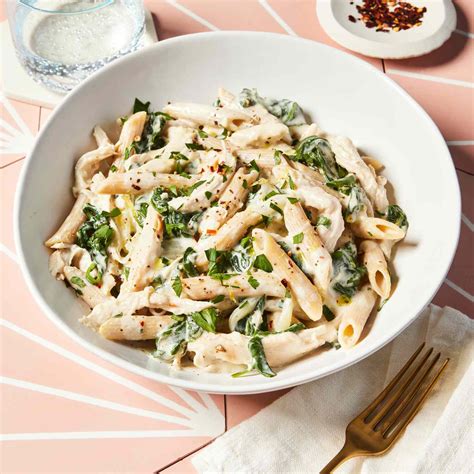 Creamy Rotisserie Chicken & Spinach Pasta