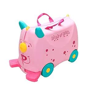 COLOR TREE Kid's Ride On Roll Suitcase Travel Luggage & Storage Bag ...