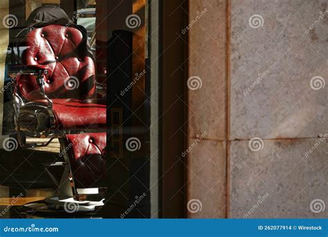 Closeup Shot of a Worn Classy Vintage Barbers Chair in the Morning ...