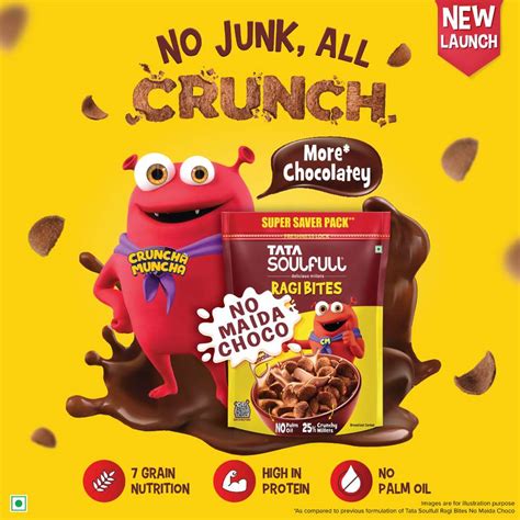 Tata Soulfull Ragi Bites No Maida Choco, 7 Grains, Rich in Calcium ...