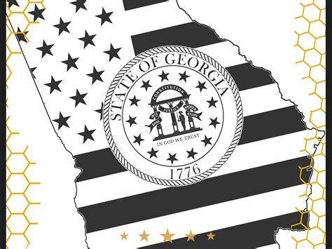 Georgia Shaped American Flag With State Seal Svg Georgia State Seal Svg ...