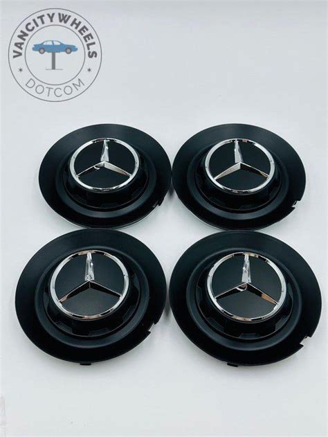 Set of 4 Black Mercedes Benz Alloy Wheel Center Caps 146mm, Black ...