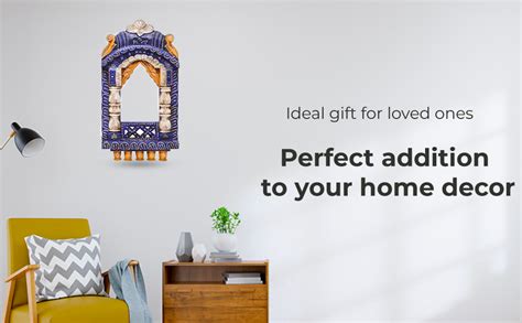 Buy Medieval Arts Mina Solid Wood Hand Painted Wall Hanging Jharokha ...