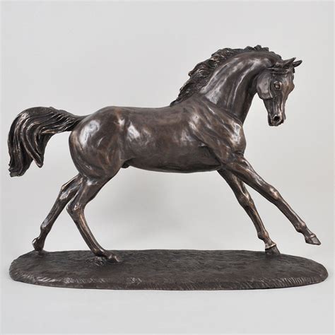 Cantering Arabian Bronze Horse Sculpture by Harriet Glen – Prezents