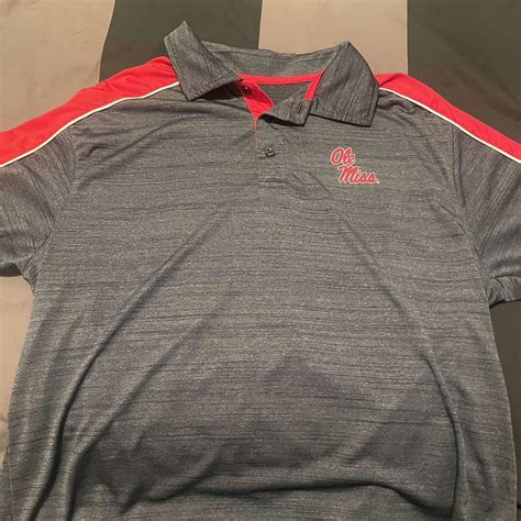 Grey and red Ole Miss polo shirt #OleMiss #PoloShirt | Depop