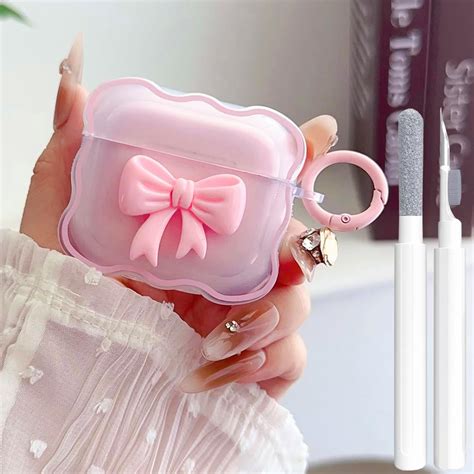 Amazon.com: Cute AirPods 3rd Gen Clear Case, Girly 3D Bow Design Soft ...
