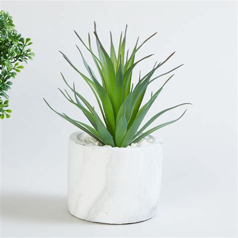 Buy Eternity Artificial Succulent in Marble Pot from Home Centre at ...
