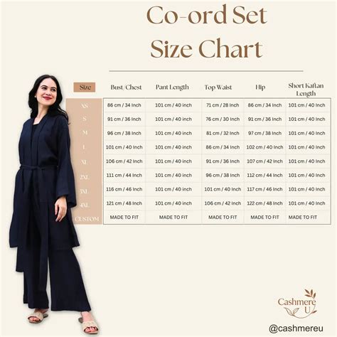 Co-ord Size Chart – Cashmere U