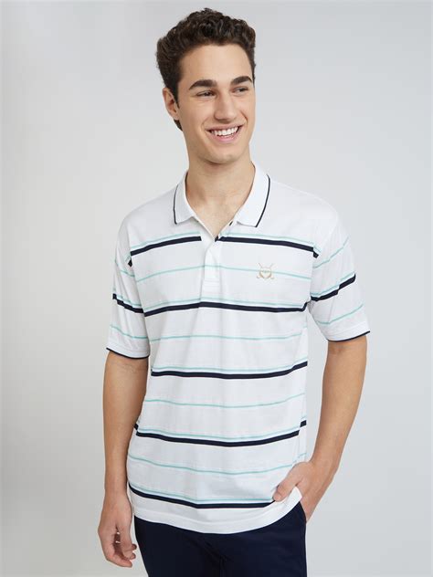 Colorplus White Stripe Engineered Tailored Fit Cotton T-Shirt – MyRaymond