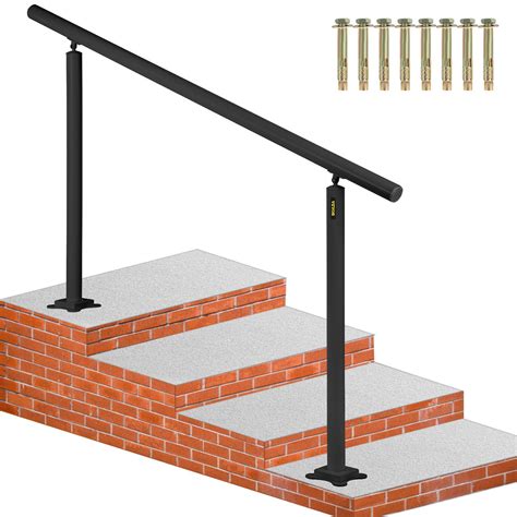 VEVOR Handrail for Outdoor Steps Aluminum Stair Handrail Fit 0-5 Steps ...