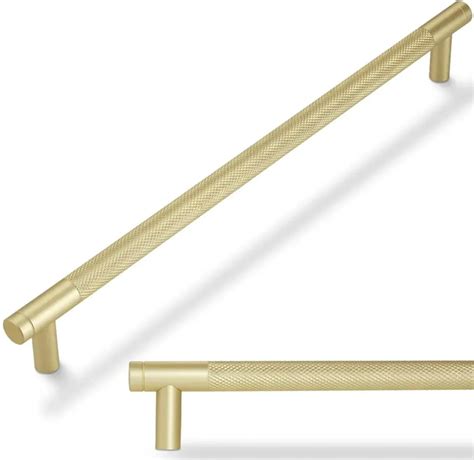 POVEFONK 10 Pack 10 inch(254mm) Brushed Brass Kitchen Cabinet Handles ...