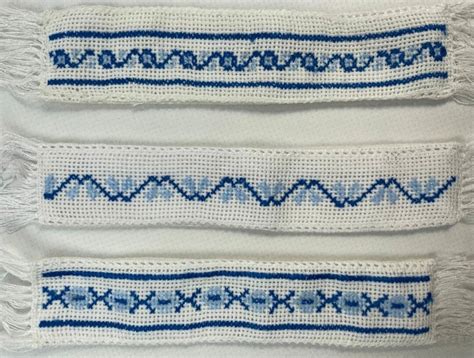 Белые закладки ручной вышивки с бахромой, Синие свадебные закладки ...
