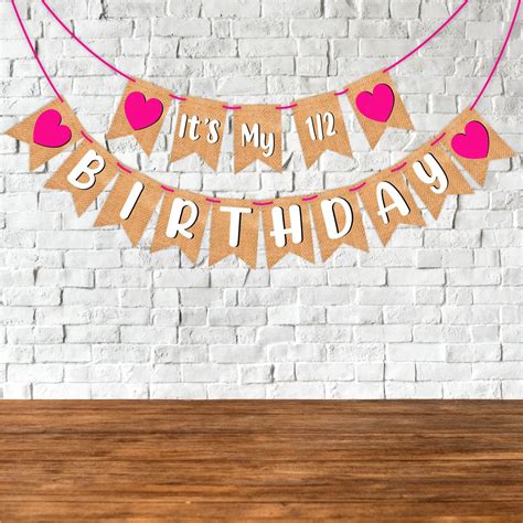 Party Propz Half Birthday Banner - Its My Half Birthday Banner Pink ...