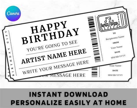 Editable Concert Template - Printable Event Ticket - Event Ticket ...