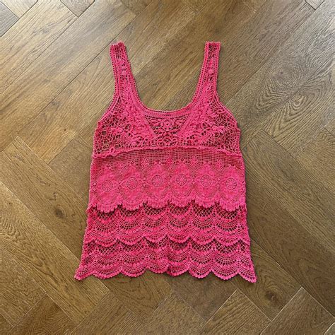 hot pink tank beach cover up perfect to wear under... - Depop