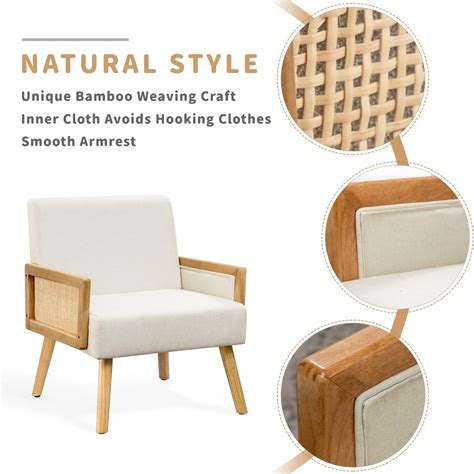 Buy MELLCOM Mid Century Modern Accent Chair, Upholstered Chairs with ...