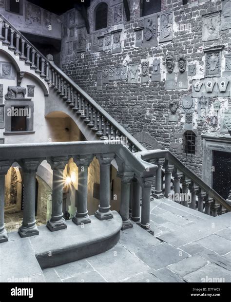 The interior of a medieval castle in Italy Stock Photo - Alamy