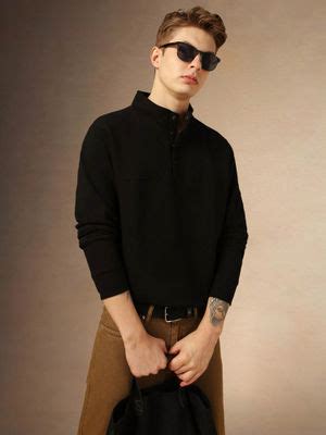 Buy Dennis Lingo Men Regular Fit Cotton Full Sleeves Solid Sweatshirt ...
