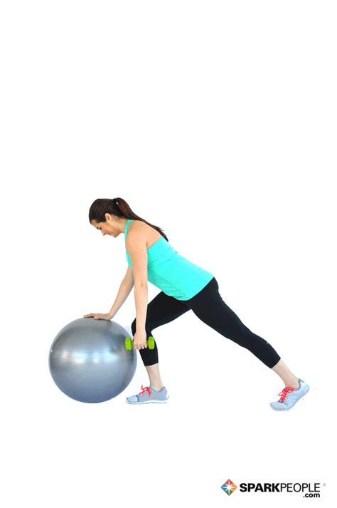 One-Arm Dumbbell Rows with Ball Exercise Demonstration | SparkPeople