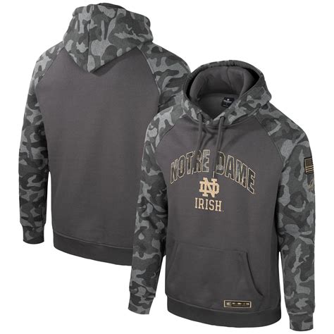 Men's Colosseum Charcoal Notre Dame Fighting Irish OHT Military ...