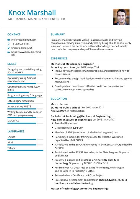 Maintenance Resume Example 的图像结果