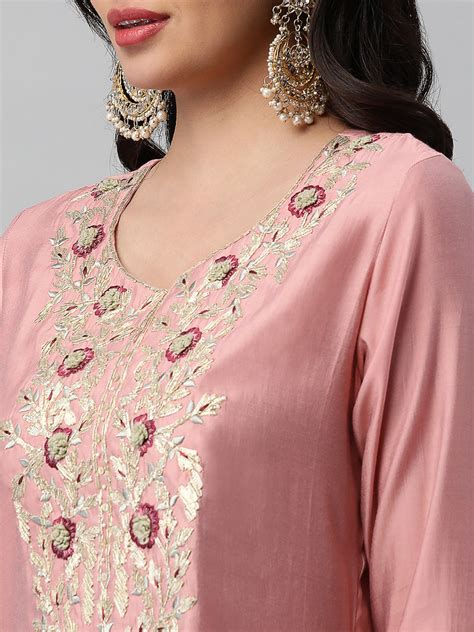 Tasya - A line kurta with beautiful gota patti embroidery. – Kami Kubi