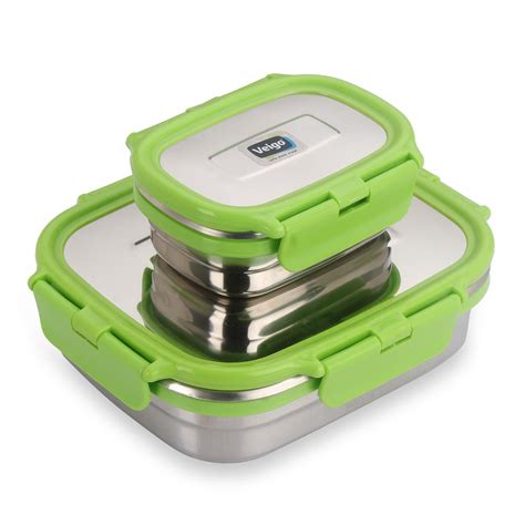 Buy Veigo Lock & Steel Lunch Box with 1 Small Compartment Airtight ...