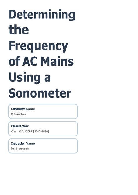 Determining AC Mains Frequency via Sonometer Experiment - Class 12 ...