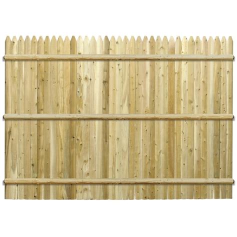 6-ft x 8-ft Cedar Stockade Stockade Privacy Fence Panel in the Wood ...