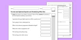 Formal Speech | Understanding Speech | Twinkl - Twinkl