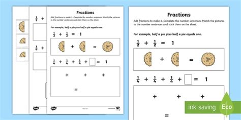 Fractions Worksheet / Worksheet