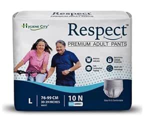RESPECT Adult Diaper Pants Style for Unisex with Wetness Indicator (30 ...