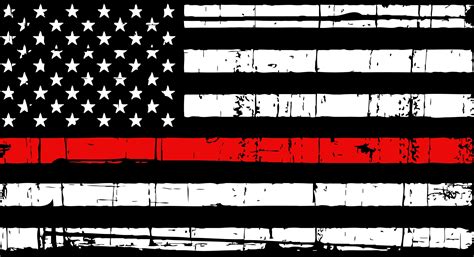Distressed Thin Red Line American Flag SVG Digital Files | Etsy