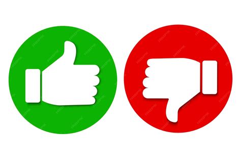 Iconos de sí y no me gusta y no me gusta Distintivo verde y rojo de ...