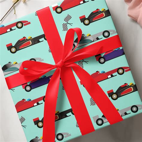 Formula 1 Wrapping Paper, Race Car Gift Wrap, Wrap Beautiful Presents for Birthday, Christmas ...