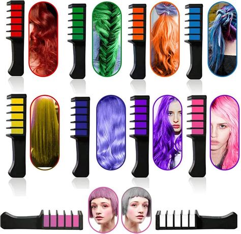 Disposable Hair Dye Comb Temporary Hair Chalk Color Combs (Assorted ...