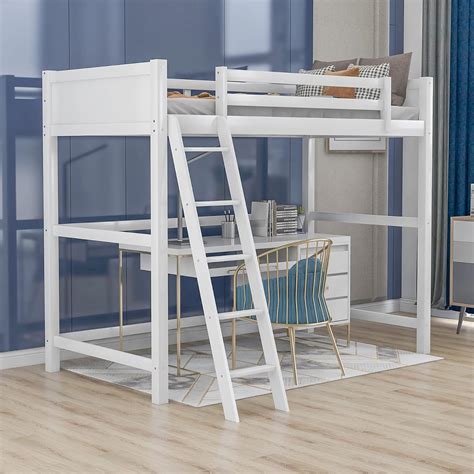 Buy Loft Bed with Ladder and Safety Rail, Hight Loft Bed Twin Size ...