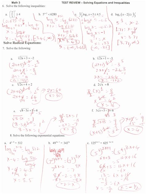Image result for Logarithmic Equations Worksheet