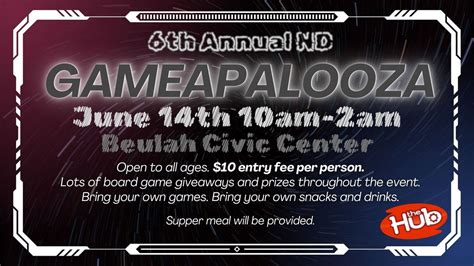 6th Annual ND Gameapalooza, Civic Center, Beulah, 14 June to 15 June ...