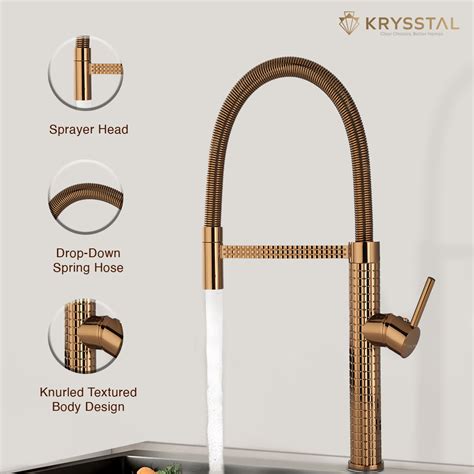 Regent Rose Gold Pull-Out Kitchen Sink Mixer Tap – Flexible Design ...