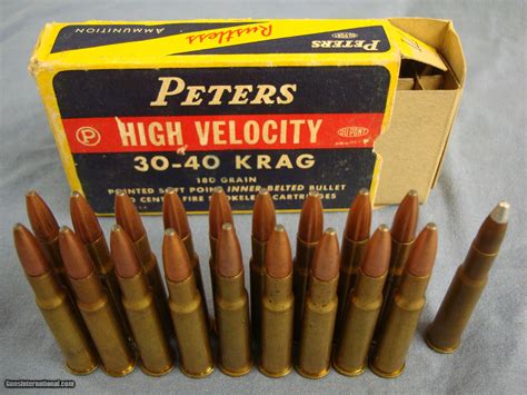 30-40 Krag, 18 rounds, vintage Peters 30USG 180 gr PSP Inner-Belted ...