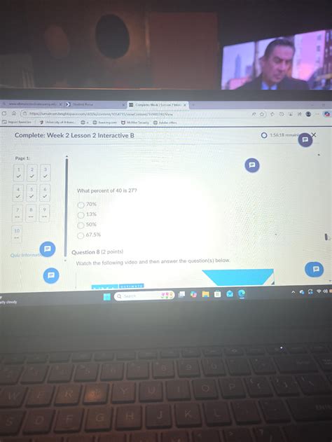 What percent of 40 is 27? 70% 13% 50% 67.5% | StudyX