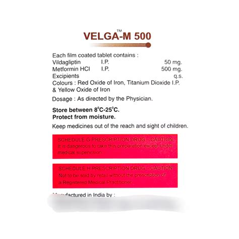 Velga-M 500 Tablet buy now @ ₹156 per 14 Strip | Online Rengas Pharmacy ...