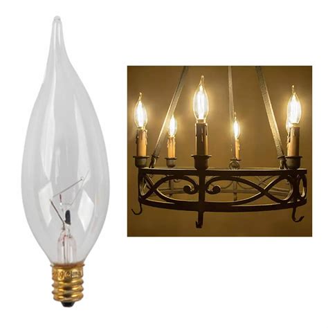Generic, 12 Pc Clear Candelabra Light Bulbs, 40W Incandescent, Flame ...