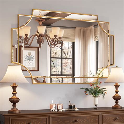 Kelly Miller Large Gold Mirror 32x48 Inch for Wall Modern Decorative ...