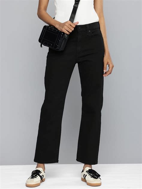 Women's Black Wedgie Straight Fit Mid Rise Jeans – Levis India Store