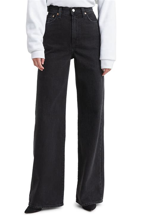 Levi's® Ribcage High Waist Wide Leg Jeans (Black Book) | Nordstrom
