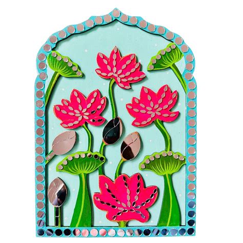 Floral Jharokha MDF Cutout with mirrors - 608 – Mirror Glass World Wide
