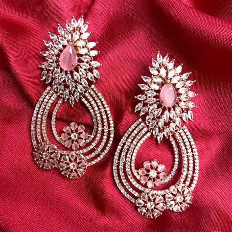 Amazing Rose Gold American Diamond Earrings
